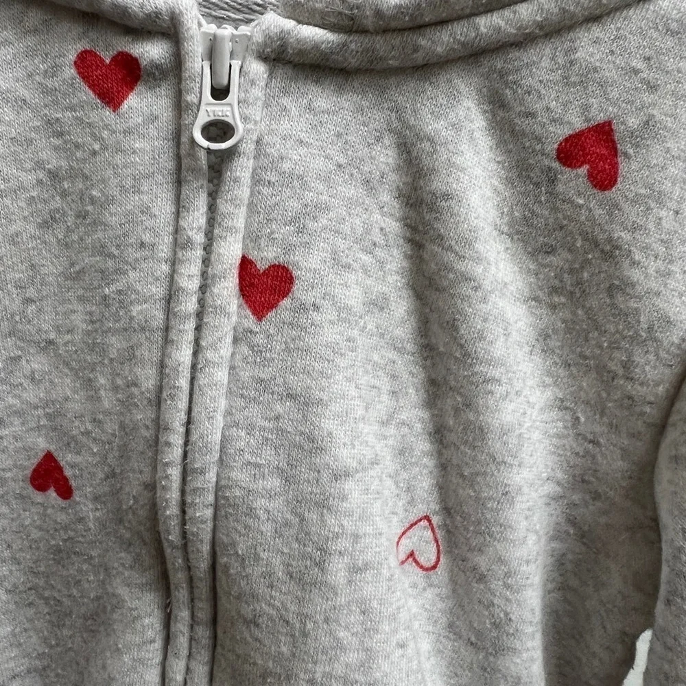 Oshkosh B’Gosh 18M Gray with Red Hearts Zip Up Valentine’s Day Hoodie